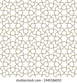 Seamless geometric ornament based on traditional islamic art.Brown color lines.Great design for fabric,textile,cover,wrapping paper,background.Thin lines.