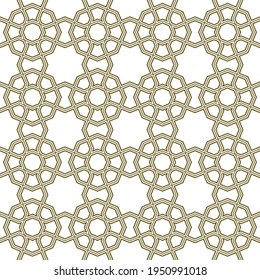 Ornamento geométrico sin foco basado en el arte islámico tradicional.Líneas de color marrón.Gran diseño para tela, textil, cubierta, papel envolvente, fondo.