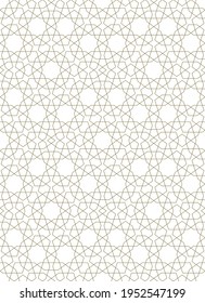 Seamless geometric ornament based on traditional islamic art.Brown color lines.Great design for fabric,textile,cover,wrapping paper,background.