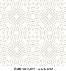 Nahtlose geometrische Ornamente auf der Grundlage traditioneller islamischer Kunst.Braune Farblinien.Großartiges Design für Gewebe, Textilien, Deckel, Wickelpapier, Hintergrund.