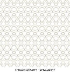 Seamless geometric ornament based on traditional islamic art.Brown color lines.Great design for fabric,textile,cover,wrapping paper,background.Fine lines.