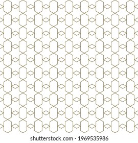 Seamless geometric ornament based on traditional islamic art.Brown color lines.Great design for fabric,textile,cover,wrapping paper,background.Thin lines.