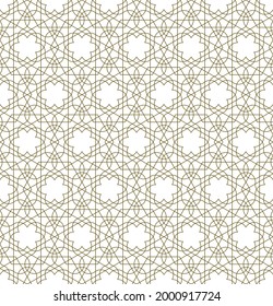 Seamless geometric ornament based on traditional islamic art.Brown color lines.Great design for fabric,textile,cover,wrapping paper,background.Thin lines.