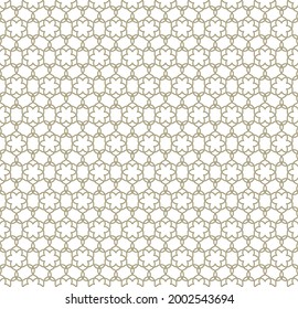 Ornamento geométrico sin foco basado en el arte islámico tradicional.Líneas de color marrón.Gran diseño para tela, textil, cubierta, papel envolvente, fondo.Líneas delgadas.