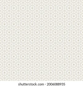 Seamless geometric ornament based on traditional islamic art.Brown color lines.Great design for fabric,textile,cover,wrapping paper,background.Thin lines.