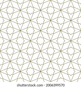 Seamless geometric ornament based on traditional islamic art.Brown color lines.Great design for fabric,textile,cover,wrapping paper,background.