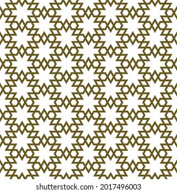 Nahtlose geometrische Ornamente auf der Grundlage traditioneller islamischer Kunst.Braune Farblinien.Großartiges Design für Gewebe, Textilien, Deckel, Wickelpapier, Hintergrund.dicke Linien.