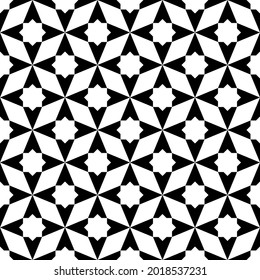 Seamless geometric ornament based on traditional islamic art. Black and white. Great design for fabric,textile,cover,wrapping paper,background.