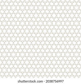 Ornamento geométrico sin foco basado en el arte islámico tradicional.Líneas de color marrón.Gran diseño para tela, textil, cubierta, papel envolvente, fondo.Líneas delgadas.