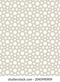Ornamento geométrico sin soldadura basado en el arte islámico tradicional.Gran diseño para tela, textil, cubierta, papel envolvente, fondo.Líneas con contorno.