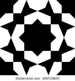 Seamless geometric ornament based on traditional islamic art. Black and white. Great design for fabric,textile,cover,wrapping paper,background.