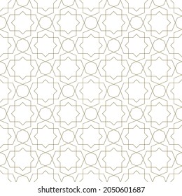 Seamless geometric ornament based on traditional islamic art.Brown color lines.Great design for fabric,textile,cover,wrapping paper,background.