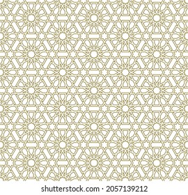 Seamless geometric ornament based on traditional islamic art.Brown color contoured lines.Great design for fabric,textile,cover,wrapping paper,background.