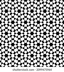 Seamless geometric ornament based on traditional islamic art. Black and white. Great design for fabric,textile,cover,wrapping paper,background.