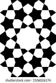 Seamless geometric ornament based on traditional islamic art. Black and white. Great design for fabric,textile,cover,wrapping paper,background.