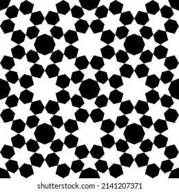 Seamless geometric ornament based on traditional islamic art. Black and white. Great design for fabric,textile,cover,wrapping paper,background.