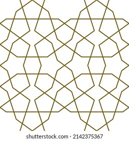 Seamless geometric ornament based on traditional islamic art.Brown color lines.Great design for fabric,textile,cover,wrapping paper,background.