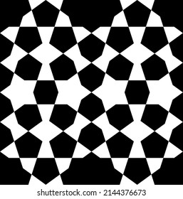 Seamless geometric ornament based on traditional islamic art. Black and white. Great design for fabric,textile,cover,wrapping paper,background.
