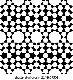 Seamless geometric ornament based on traditional islamic art. Black and white. Great design for fabric,textile,cover,wrapping paper,background.