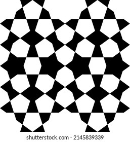 Seamless geometric ornament based on traditional islamic art. Black and white. Great design for fabric,textile,cover,wrapping paper,background.