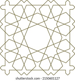 Seamless geometric ornament based on traditional islamic art.Brown color lines.Great design for fabric,textile,cover,wrapping paper,background.