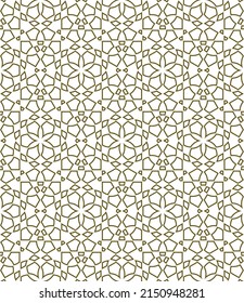 Seamless geometric ornament based on traditional islamic art.Brown color lines.Great design for fabric,textile,cover,wrapping paper,background.