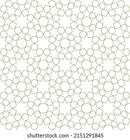 Seamless geometric ornament based on traditional islamic art.Brown color lines.Great design for fabric,textile,cover,wrapping paper,background.