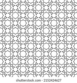 Seamless geometric ornament based on traditional islamic art.Black color lines.