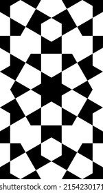 Seamless geometric ornament based on traditional islamic art. Black and white. Great design for fabric,textile,cover,wrapping paper,background.