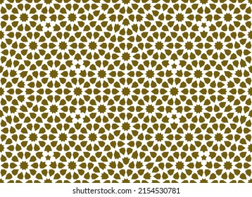 Seamless geometric ornament based on traditional islamic art.Brown color figures.Great design for fabric,textile,cover,wrapping paper,background.