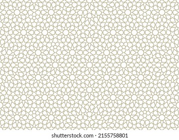 Seamless geometric ornament based on traditional islamic art.Brown color lines.Great design for fabric,textile,cover,wrapping paper,background.