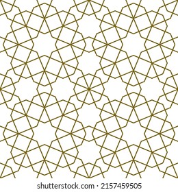 Seamless geometric ornament based on traditional islamic art.Brown color lines.Great design for fabric,textile,cover,wrapping paper,background.