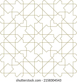 Seamless geometric ornament based on traditional islamic art. Brown color lines.Great design for fabric,textile,cover,wrapping paper,background.