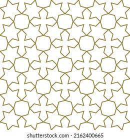 Seamless geometric ornament based on traditional islamic art. Brown color lines.Great design for fabric,textile,cover,wrapping paper,background.