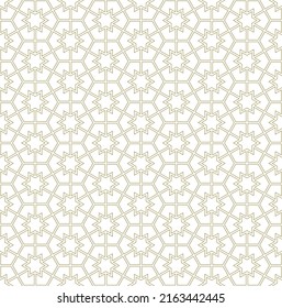 Ornamento geométrico sin foco basado en el arte islámico tradicional. Líneas de color marrón. Gran diseño para tela, textil, cubierta, papel envolvente, fondo.