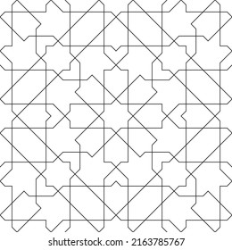 Seamless geometric ornament based on traditional islamic art. Black and white. Great design for fabric,textile,cover,wrapping paper,background.