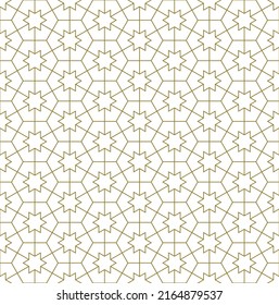 Seamless geometric ornament based on traditional islamic art. Brown color lines.Great design for fabric,textile,cover,wrapping paper,background.