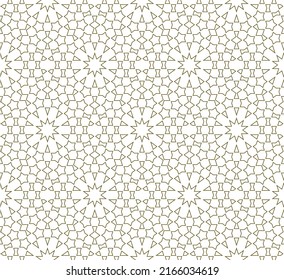Ornamento geométrico sin foco basado en el arte islámico tradicional.Líneas de color marrón.Gran diseño para tela, textil, cubierta, papel envolvente, fondo.