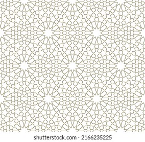 Seamless geometric ornament based on traditional islamic art.Brown color lines.Great design for fabric,textile,cover,wrapping paper,background.