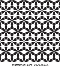 Seamless geometric ornament based on traditional islamic art. Black and white. Great design for fabric,textile,cover,wrapping paper,background.