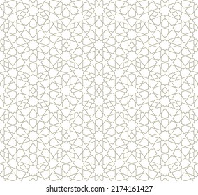 Seamless geometric ornament based on traditional islamic art.Brown color lines.Great design for fabric,textile,cover,wrapping paper,background.