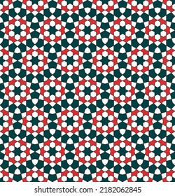 Seamless geometric ornament based on traditional islamic art.Red and black colors .Great design for fabric,textile,cover,wrapping paper,background.