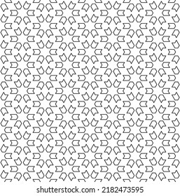 Seamless geometric ornament based on traditional islamic art.Black color lines.