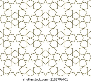 Nahtlose geometrische Ornamente auf der Grundlage traditioneller islamischer Kunst.Braune Farblinien.Großartiges Design für Gewebe, Textilien, Deckel, Wickelpapier, Hintergrund.