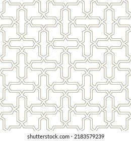 Seamless geometric ornament based on traditional islamic art.Brown color lines.Great design for fabric,textile,cover,wrapping paper,background.