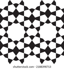 Seamless geometric ornament based on traditional islamic art. Black and white. Great design for fabric,textile,cover,wrapping paper,background.