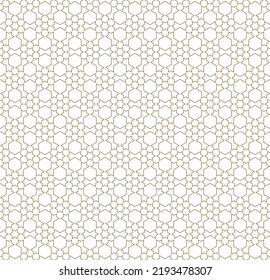 Seamless geometric ornament based on traditional islamic art.Brown color lines.Great design for fabric,textile,cover,wrapping paper,background.