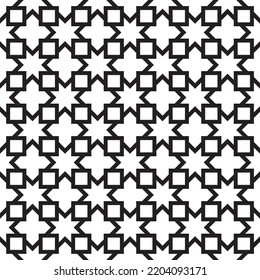 Seamless geometric ornament based on traditional islamic art. Black color lines .Great design for fabric,textile,cover,wrapping paper,background.