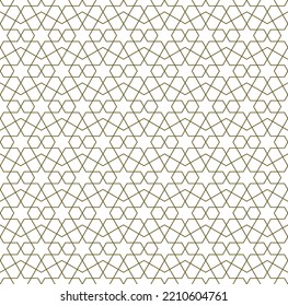 Seamless geometric ornament based on traditional islamic art.Brown color lines.Great design for fabric,textile,cover,wrapping paper,background.