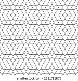 Seamless geometric ornament based on traditional islamic art. Black and white. Great design for fabric,textile,cover,wrapping paper,background.